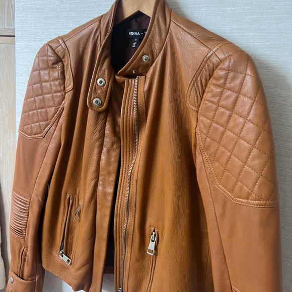 Kenna T Caramel Leather Jacket - Picture 4 of 9